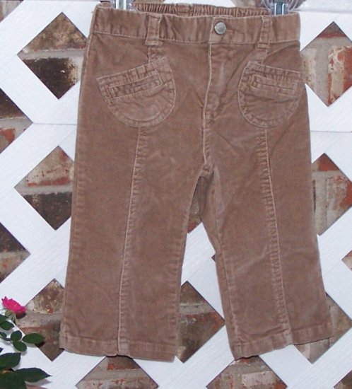 Girls Old Navy Brown Corduroy Pants 12-18 Months BTS Cute!