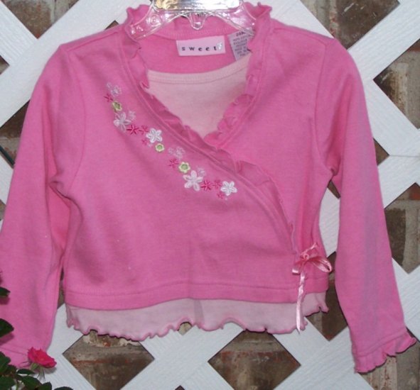 Girls 2pc SWEET Pink Shirt & Brown Corduroy Pants 24 Months BTS Cute!