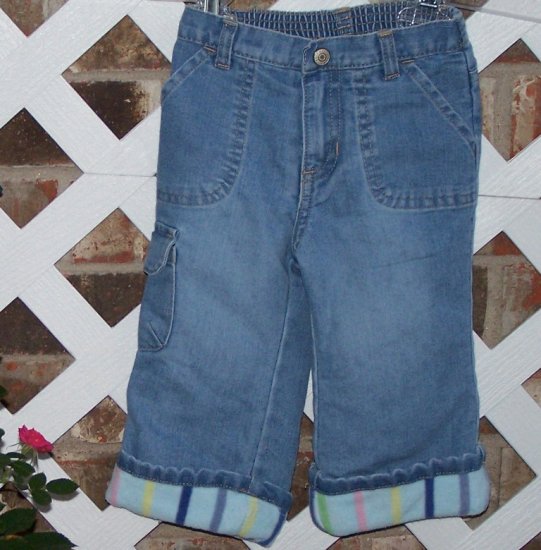 Girls Fleece Lined Old Navy Jeans 12-18 Months BTS Cute!