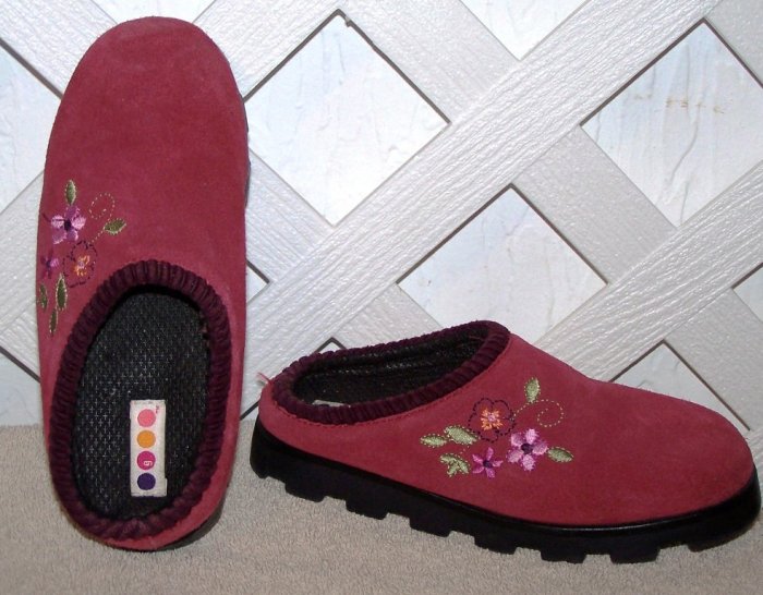 Girls Gymboree Pink Suede Clogs Shoes Size 13