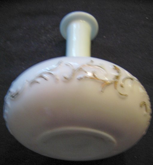 Old Milk Glass Ship Decanter or Vase