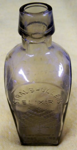 Straubhullers Elixir smoked glass reproduction bottle