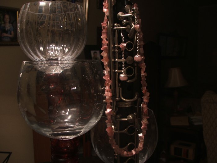 rose quartz chip necklace