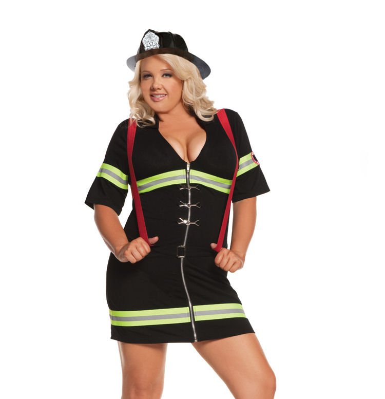 2pc Ms. Blazin Hot Firefighter Costume - 3X/4X