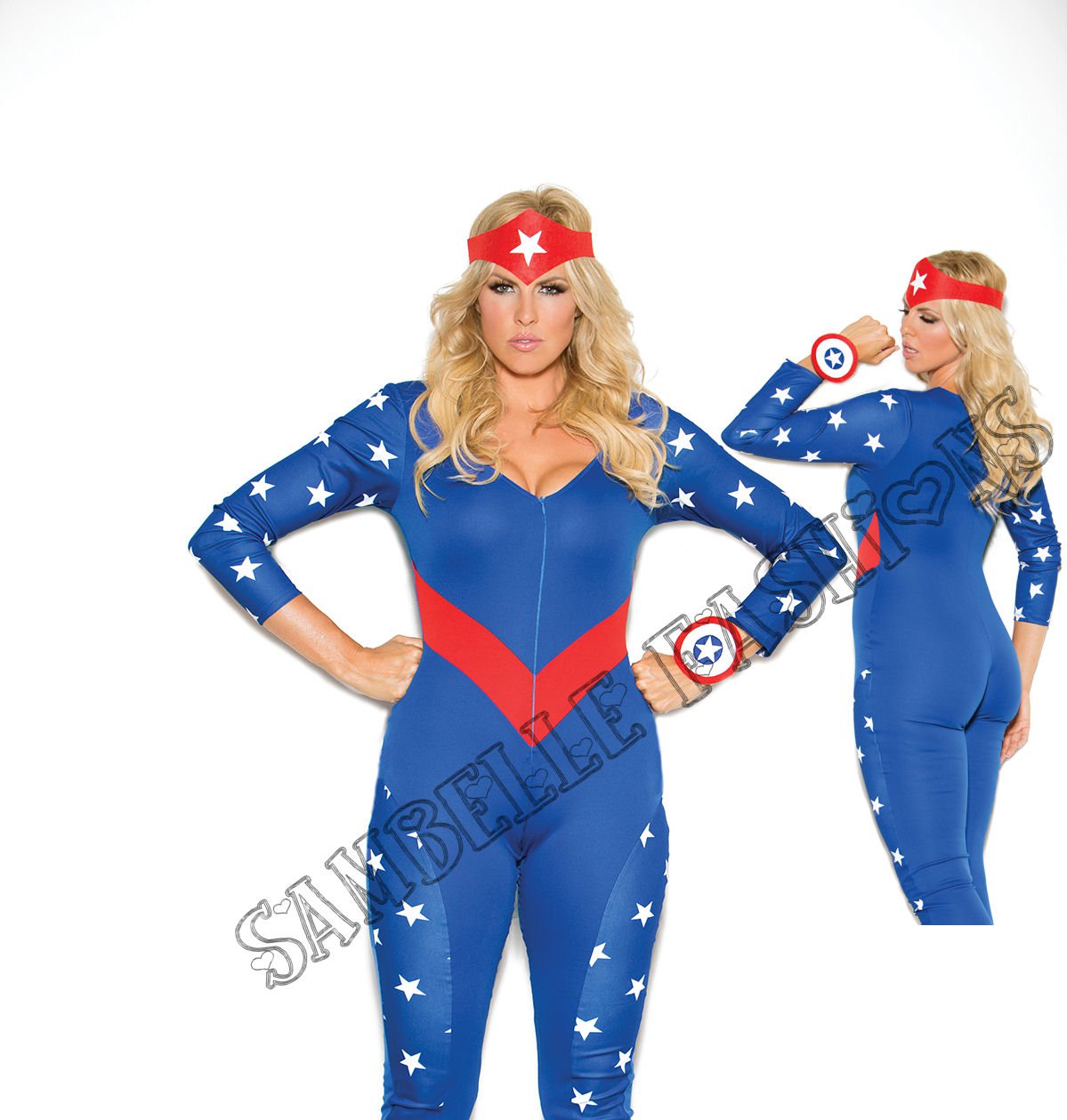 3pc American Hero Superhero Costume - 3X/4X
