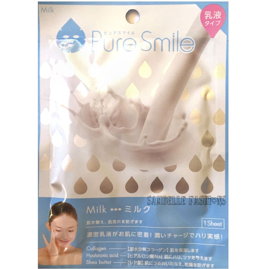Pure Smile Latex Essence Face Mask - Milk - 1 sheet