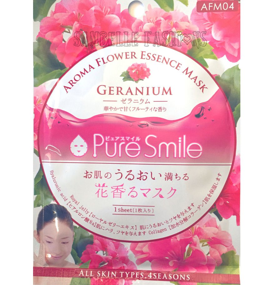 Pure Smile Geranium Essence Face Mask - Aroma Flower Series - 1 sheet