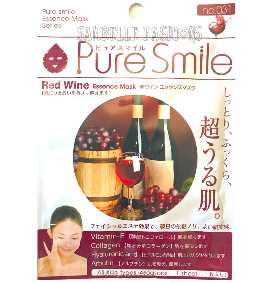 Pure Smile Red Wine Essence Face Mask - 1 sheet