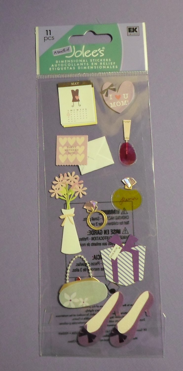 A Touch of Jolee's EK Success MOTHER'S DAY Dimensional Stickers Scrapbook Card Embellishment NIP