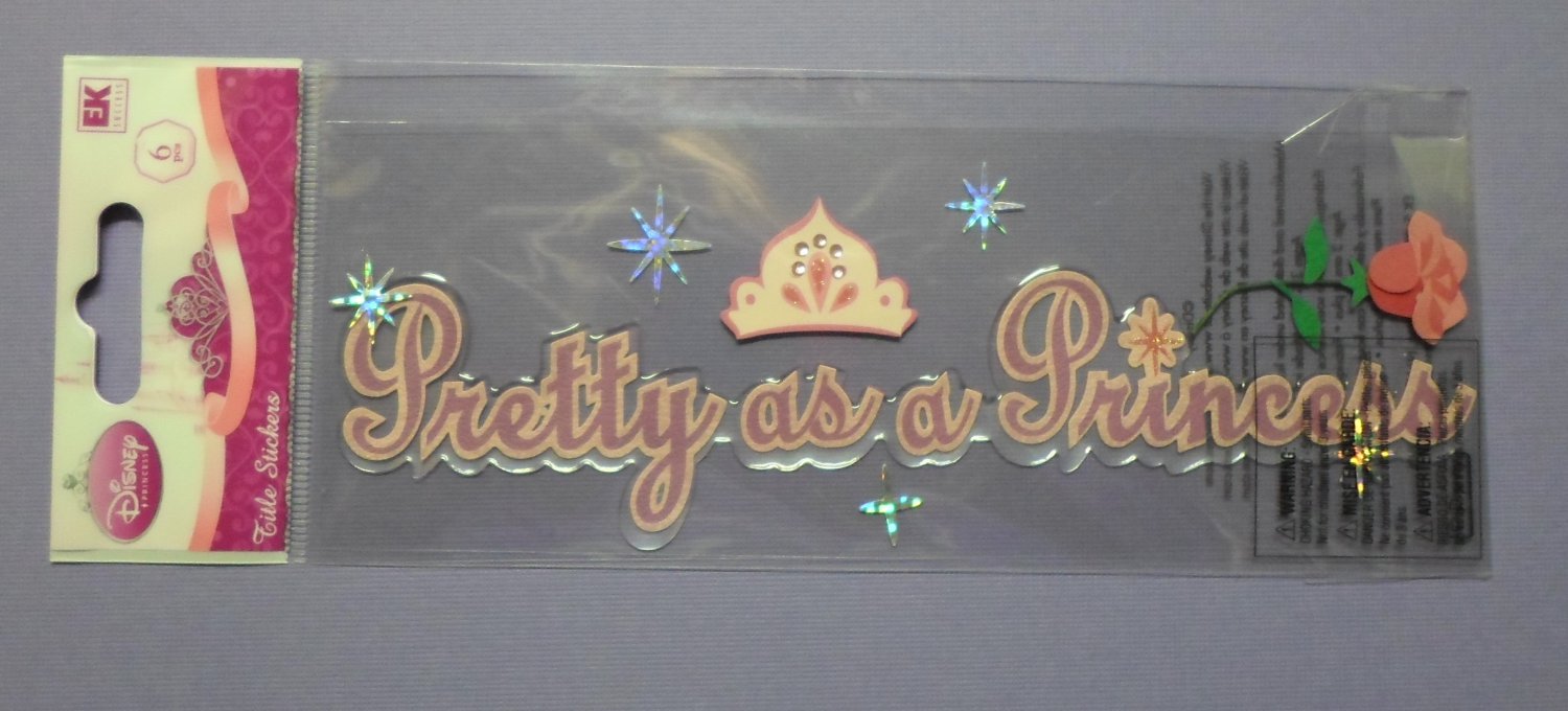 Disney Princess EK Success PRETTY as a PRINCESS Dimensional Stickers NIP