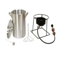 PORTABLE PROPANE OUTDOOR DEEP FRYING / BOILING PACKAGE WITH 2 POTS