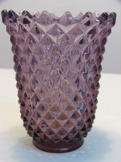 RARE LAVENDER PURPLE HOBNAIL GLASS VASE MARKED IMPERIAL GLASS VINTAGE