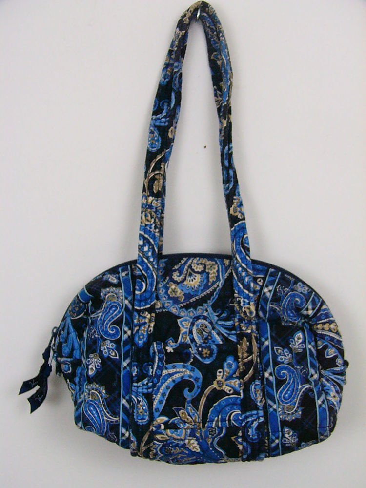 VERA BRADLEY PURSE NAVY BLUE PAISLEY RETIRED HANDBAG