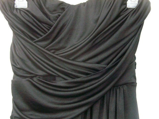 EXPRESS BLACK RUCHED SLEEVELESS DRESS FORMAL SIZE MEDIUM FLATTERING HOLIDAY!