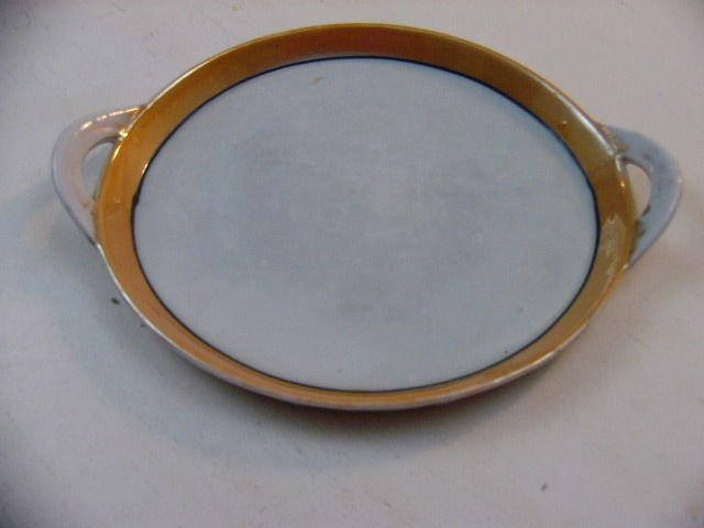 Vintage 1920's Takito Japan Porcelain Plate or Tray with hangles very rare find