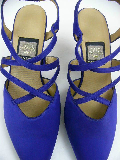 NINA PURPLE PUMPS SLING BACK SHOES STRAPPY SIZE 8 WORN ONCE W/BOX 'KATHYNA'