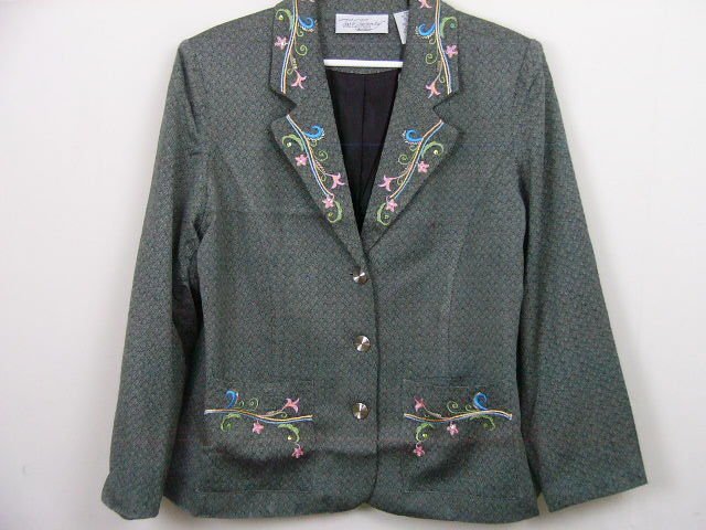 TWO TWENTY COLLECTION NEW BLAIR BLAZER JACKET SIZE LARGE WOOL BLEND HARRINGBONE