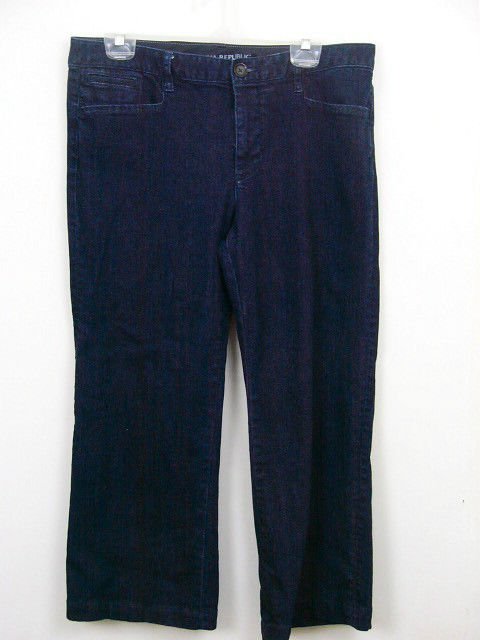 BANANA REPUBLIC DARK BLUE JEANS SIZE 31 PETITE TROUSER PANTS SLACKS WOMANS