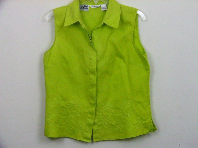 RICHARD MALCOLM 100% IRISH LINEN WOMENS TOP SHIRT BLOUSE SLEEVELESS SIZE LARGE