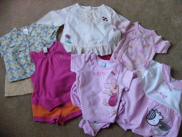 lot 11 Baby Girl Clothes SUMMER outfits 3-6 months Baby Gap,Disney,George + more