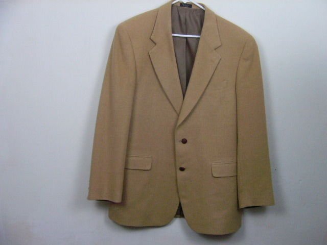 ALBERT NIPON MENS CAMEL HAIR COAT JACKET BLAZER SIZE 44R CLASSIC!