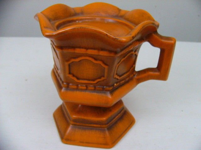 Vintage Royal Haeger Beautiful Burnt Orange Large Candle Holder with Handle