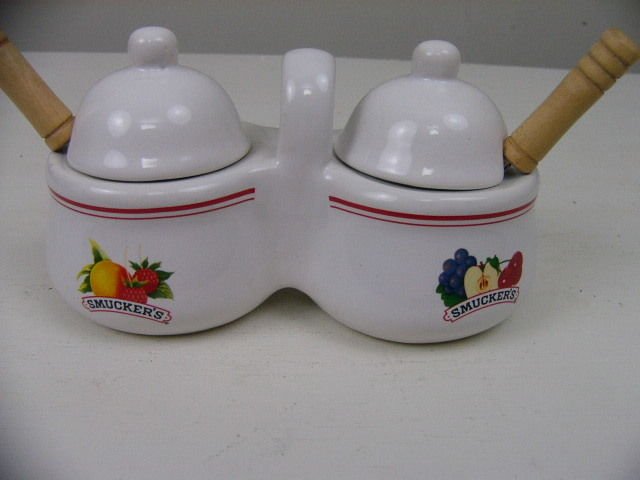 Smuckers Jelly Jam Serving Set With Spoons JM Smucker Co. #31839 RARE