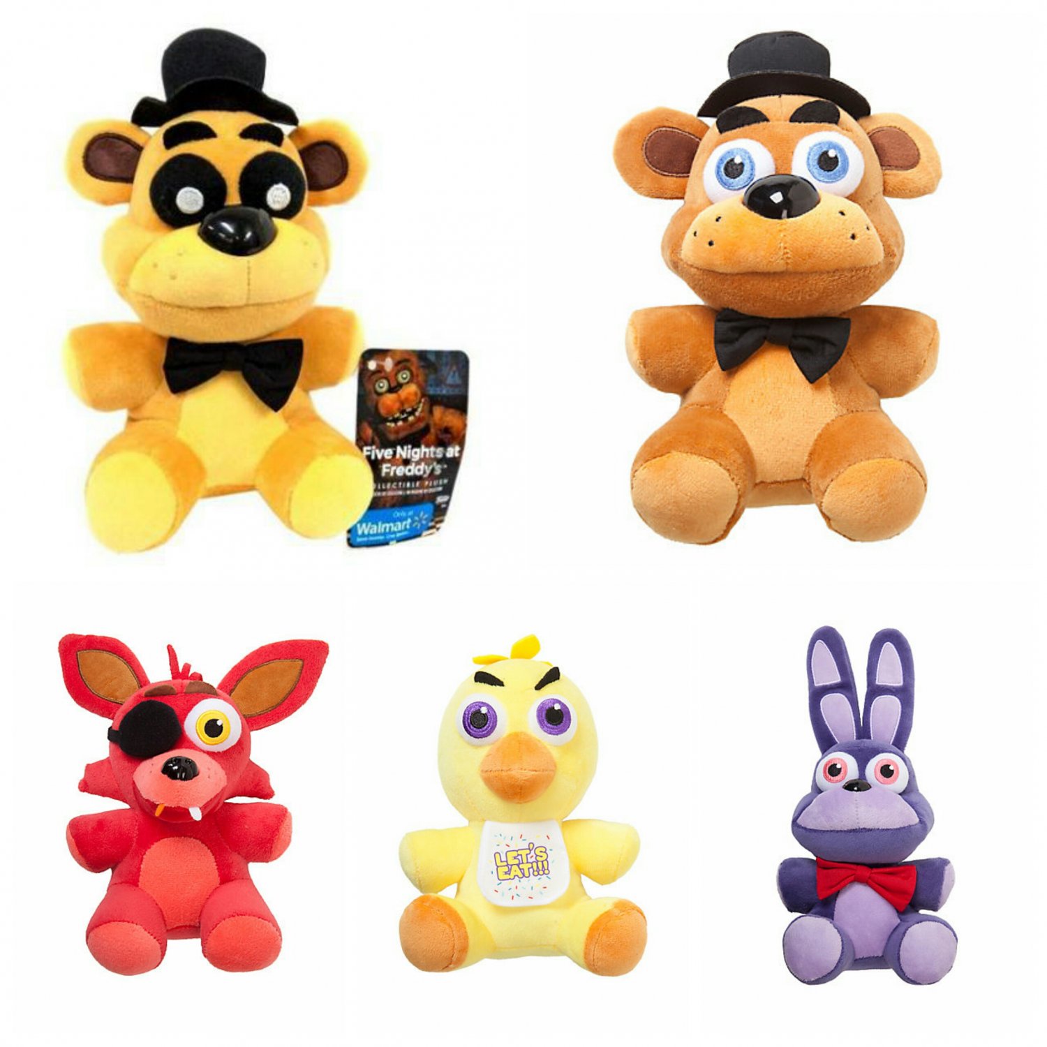 Fnaf Chica Freddy Bonnie And Foxy Five Nights At Freddys Plushies