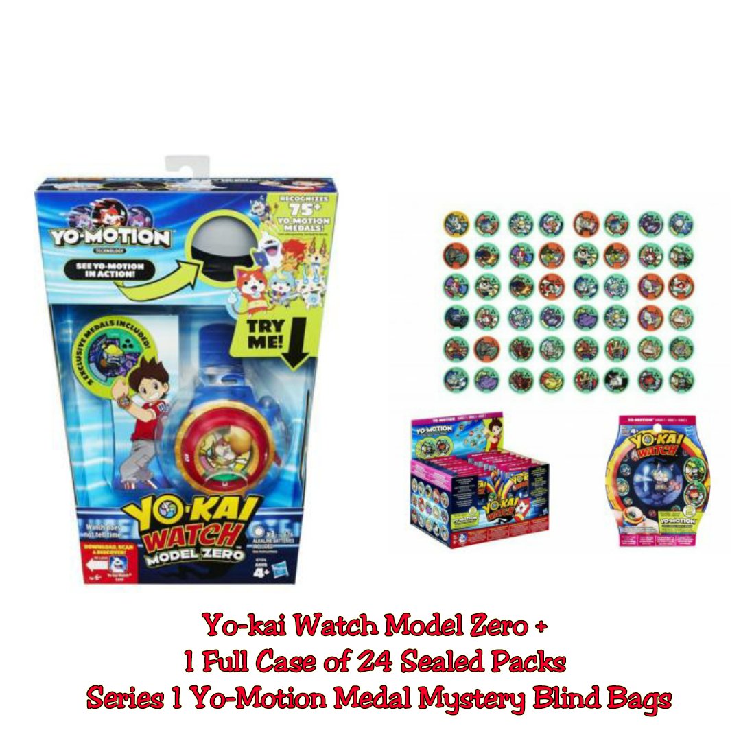 Yokai Watch Model Zero + Series 1 Yo-Motion Medal Mystery Blind Bag ×24 Sealed Packs by Hasbro