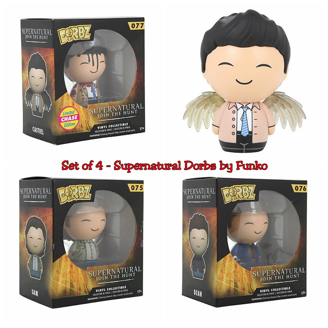 Set of 4 FUNKO Supernatural Dorbz Sam & Dean & Limited Edition Chase Castiel (+Regular) Figures