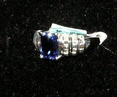 Created Sapphire and diamond ring