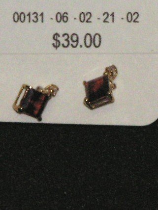 Garnet and diamond earrings