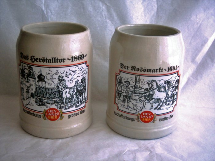 Collectible Krugs, Hey Lands Bier, Set of 2, Lot 1