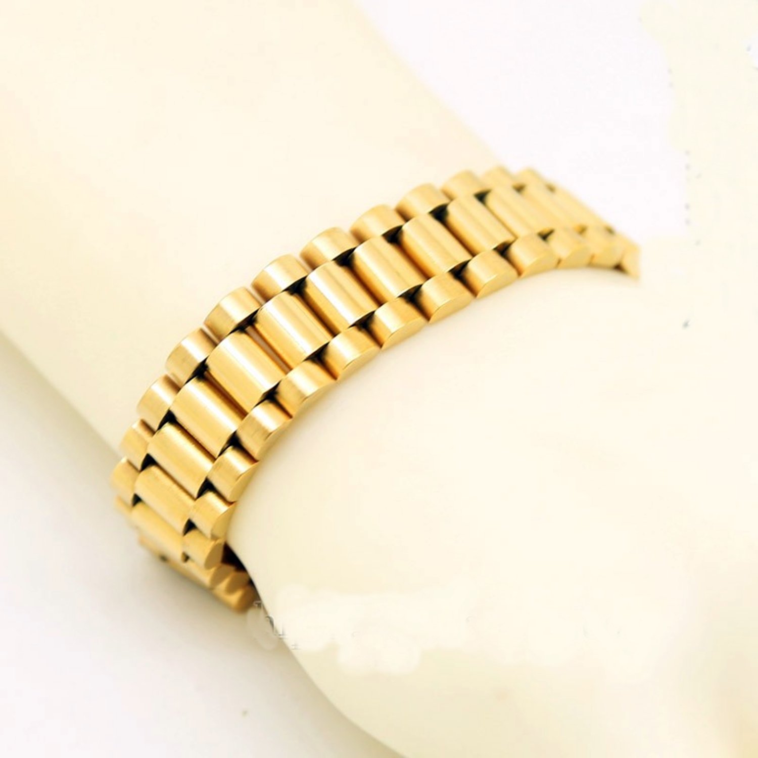 Celebrity HIP HOP 10MM/16mm width 3/5 beads rows wristband gold band bracelet