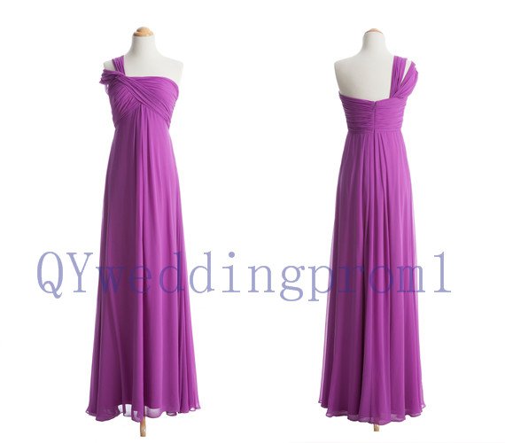 2015New long chiffon evening dress, simple chiffon PROM dress, cheap bridesmaid dresses
