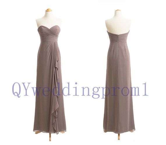 2015 New long evening dress, simple chiffon PROM dress, cheap bridesmaid dresses,custom size color