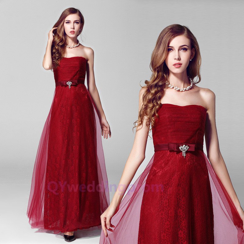 2015 New strapless Bride toast clothing Wedding gown prom gown long sexy formal evening dress