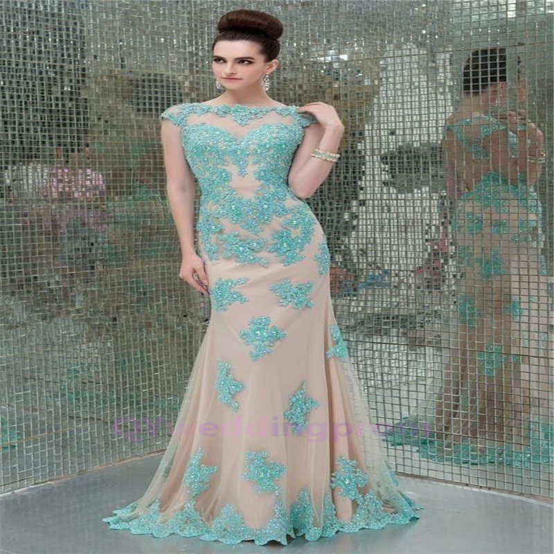 2015 New custom New Lace Applique Long Pageant Evening Prom Ball Bridal Party Gown Wedding Dress