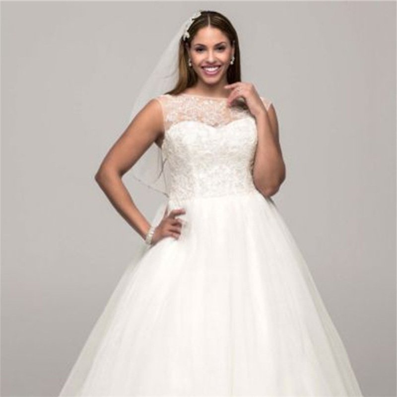 New Wedding Bride Dress Fashion A-Line Appliques Lace Wedding Dress Custom Wedding Bride Dresses