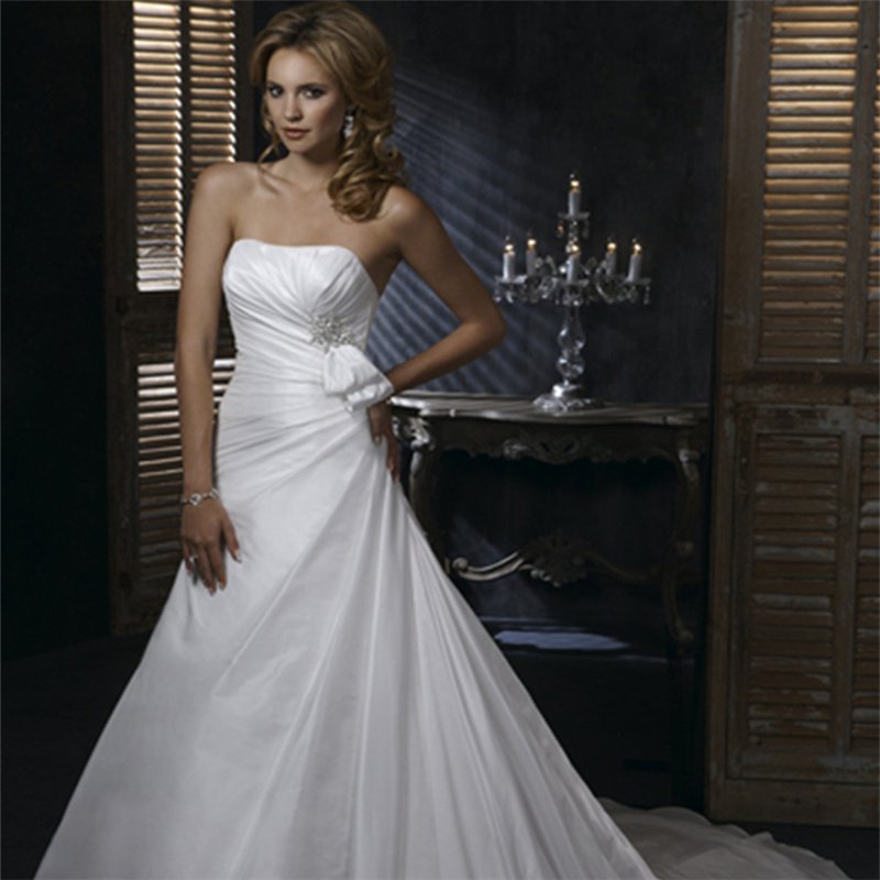 2016 White Wedding Dress Fashionable Long Chiffon Lace Up Sleeveless Bride Wedding Dresses