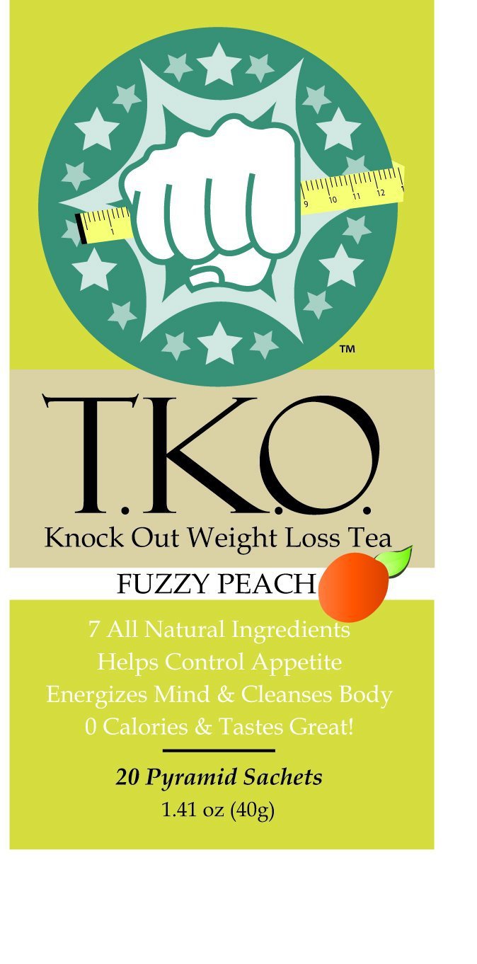 TKO Knock Out Weight Loss Tea, All Natural Dieter's Tea, Boosts Metabolism (Fuzzy Peach) 20 Sachets