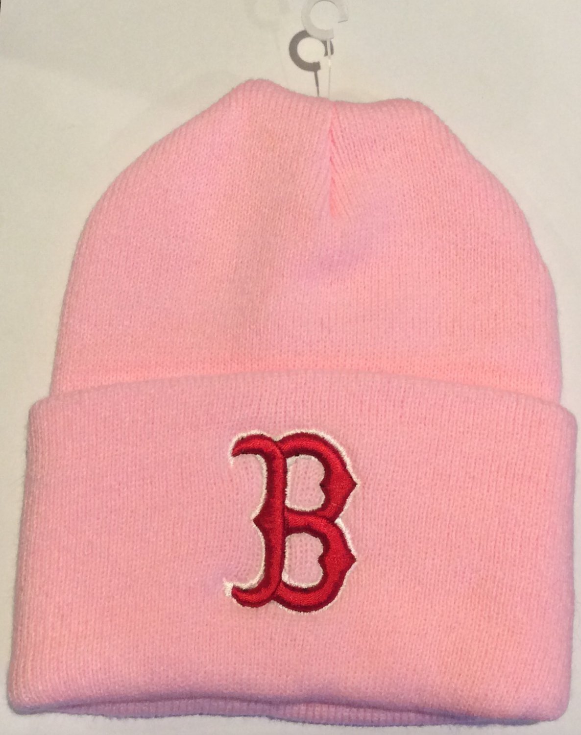 MLB RED SOX Women's Knit Pink Beanie Hat