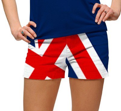 Loudmouth golf women MINI SHORTS UNION JACK Size 6 red white blue 2085