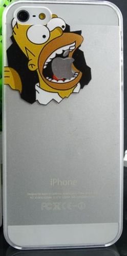 Case For Apple iPhone 5 5S case Transparent Hand simpsons eating homer skin