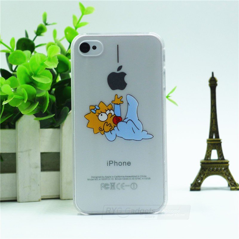 Case For Apple iPhone 5 5S case Transparent Hand simpsons eating homer skin