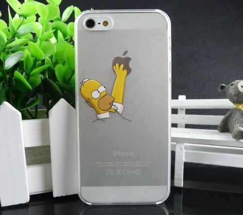 Case For Apple iPhone 5C case Transparent Hand simpsons eating homer skin