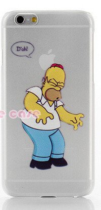 Case For Apple iPhone 4 4S case Transparent Hand simpsons eating homer skin