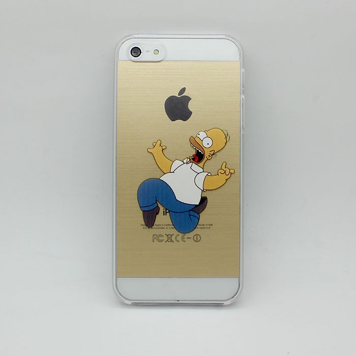 Case For Apple iPhone 4 4S case Transparent Hand simpsons eating homer skin