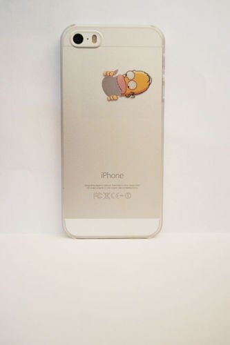 Case For Apple iPhone 4 4S case Transparent Hand simpsons eating homer skin