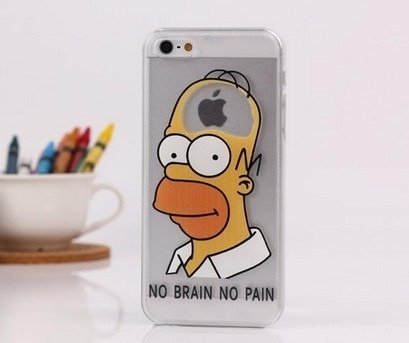 Case For Apple iPhone 6 case Transparent Hand simpsons eating homer skin
